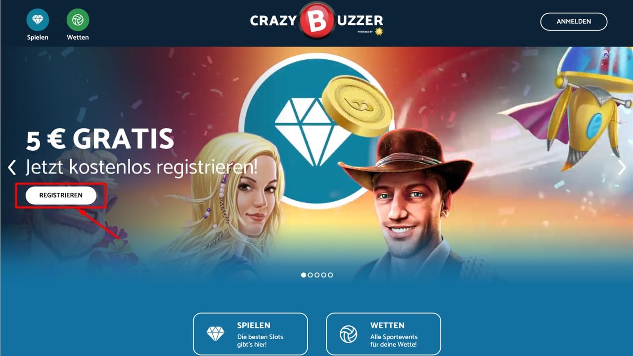 Crazybuzzer Bonus ohne Einzahlung 5 Euro