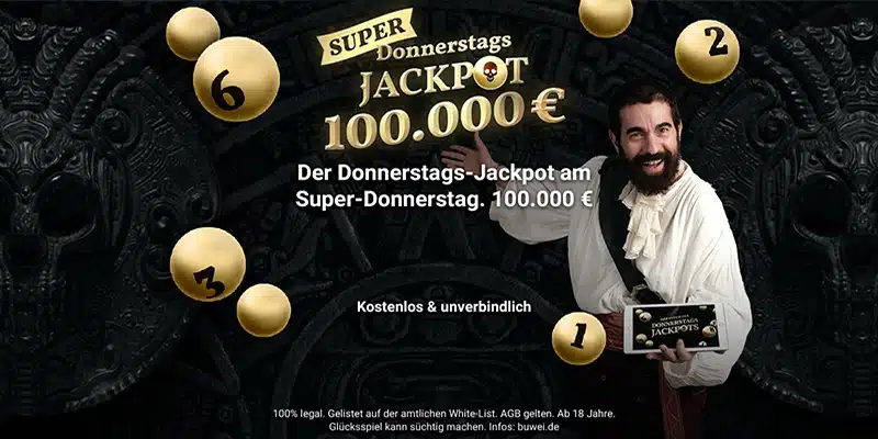 JackpotPiraten Donnerstags-Jackpot mit Super-Donnerstag &ndash; 5000 Freispiele und 100 000 Euro gewinnen