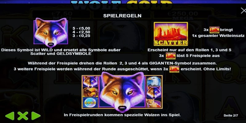 Payouts Wolf Gold Spielautomat