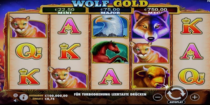 Wolf Gold Spielautomat mit klarer Struktur
