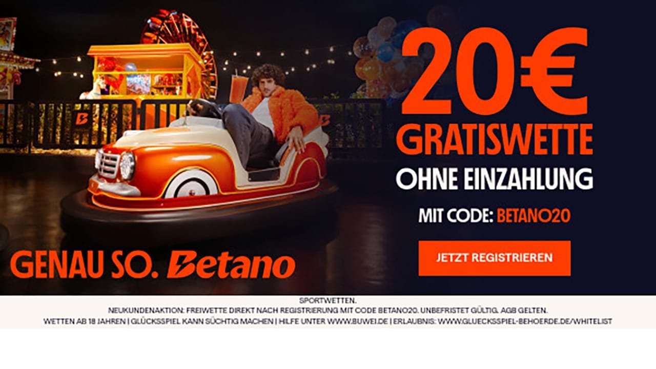 Betano 20 Euro f&uuml;r Neukunden