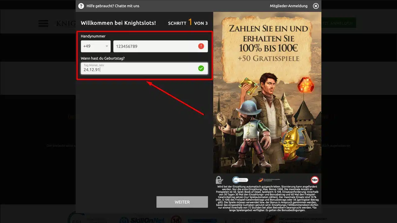 KnightSlots Casino Bonus und Freispiele einl&ouml;sen