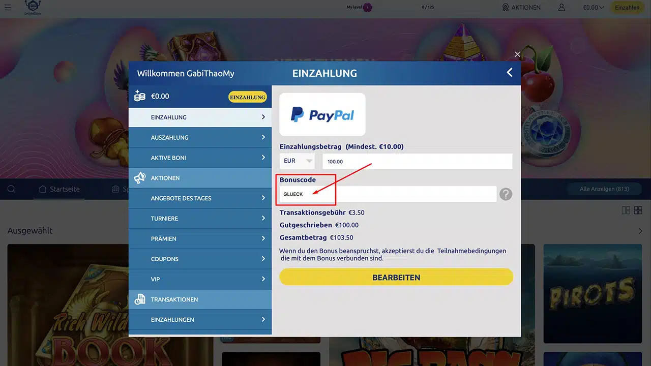 DrückGlück Bonus Code Free Spins DrückGlück Bonus Code Free Spins