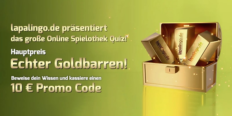 Lapalingo Quiz mit 10 Euro gratis Promocode und Golbarren