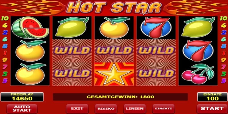Übersicht Hot Star Spielautomat