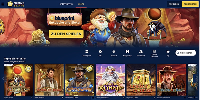 Merkur Slots Casino launcht neue Blueprint Spiele