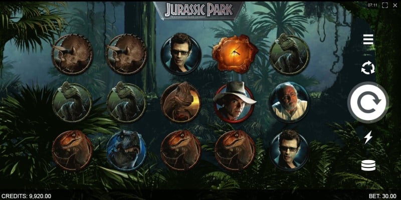 Übersicht Jurassic Park Spielautomat