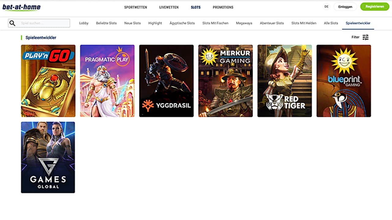 bet at home online slots