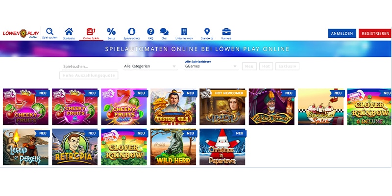 Löwen Play Online Casino bekommt G GAMES Spiele