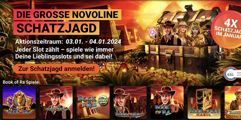 Novoline Schatzjagd mit Echtgeld-Slots nach Freispielen und Bonus!