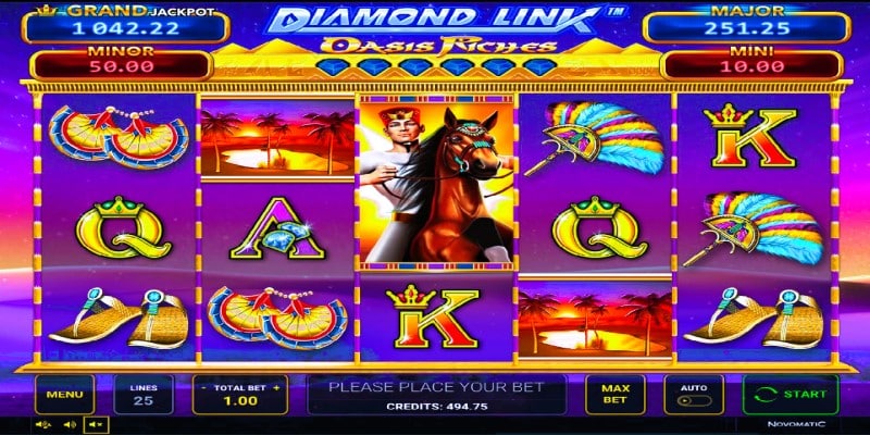 Übersicht Diamond Link™ Oasis Riches Spielautomat