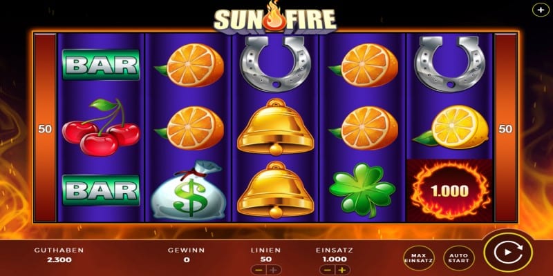 Übersicht Sun Fire Spielautomat
