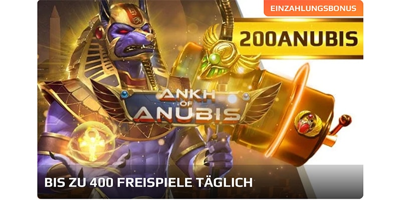 NetBet Bonus Code für 400 Freispiele auf Ankh of Anubis