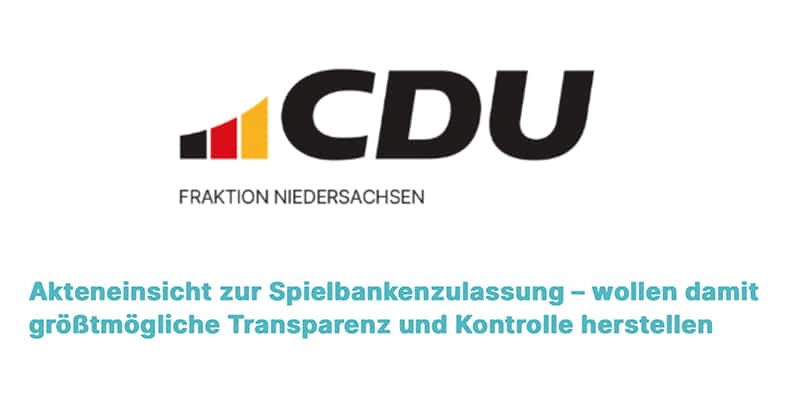 Neue Merkur Casinos: CDU-Fraktion Niedersachsen verlangt Akteneinsicht!