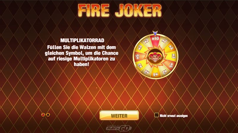 Fire Joker Multiplikator Rad