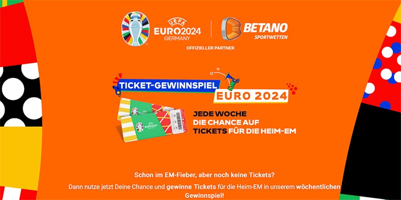 Betano Euro 2024 Gewinnspiel: Jede Woche EM-Tickets gewinnen!