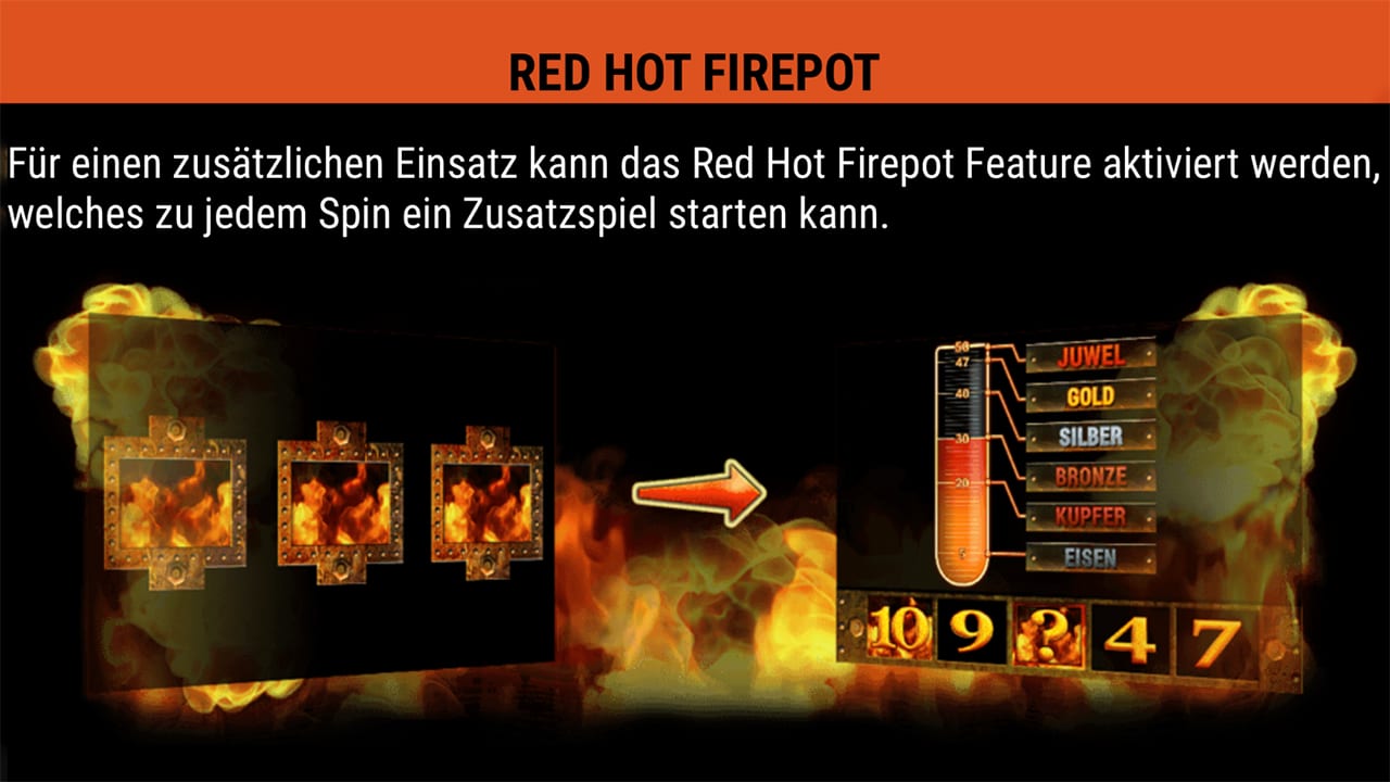 Red Hot Firepot dreistufiger zusätzlicher Einsatz