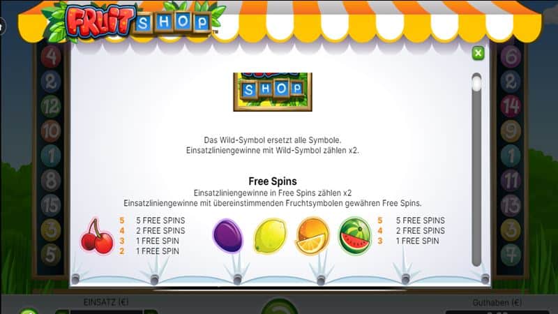 Fruit Shop Free Spins