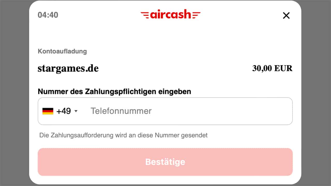 Aircash Casino Zahlung akzeptieren