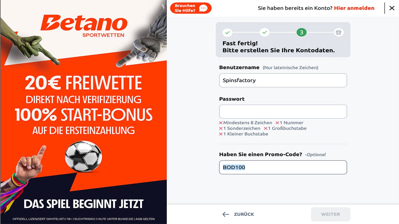 Online Casino Betano Bonus Code 100 Freispiele