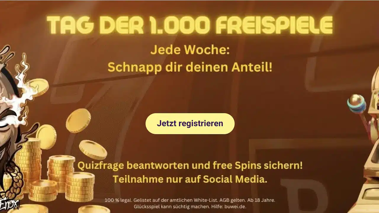 Donnerstag braucht es Glück für 500 Freispiele ohne Einzahlung Donnerstag braucht es Glück für 500 Freispiele ohne Einzahlung