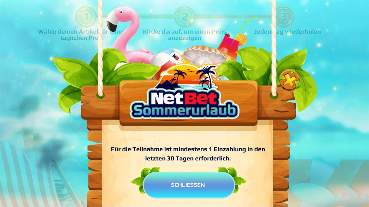 NetBet Sommerurlaub-Gewinnaktion 2024