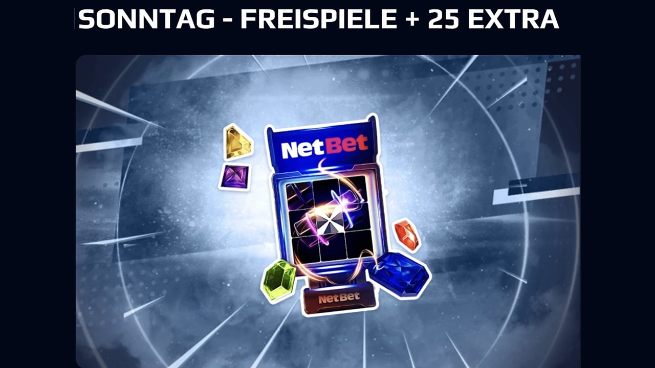 NetBet Sonntag 10 Freispiele und mit Bonus Code 25 Freispiele extra abholen