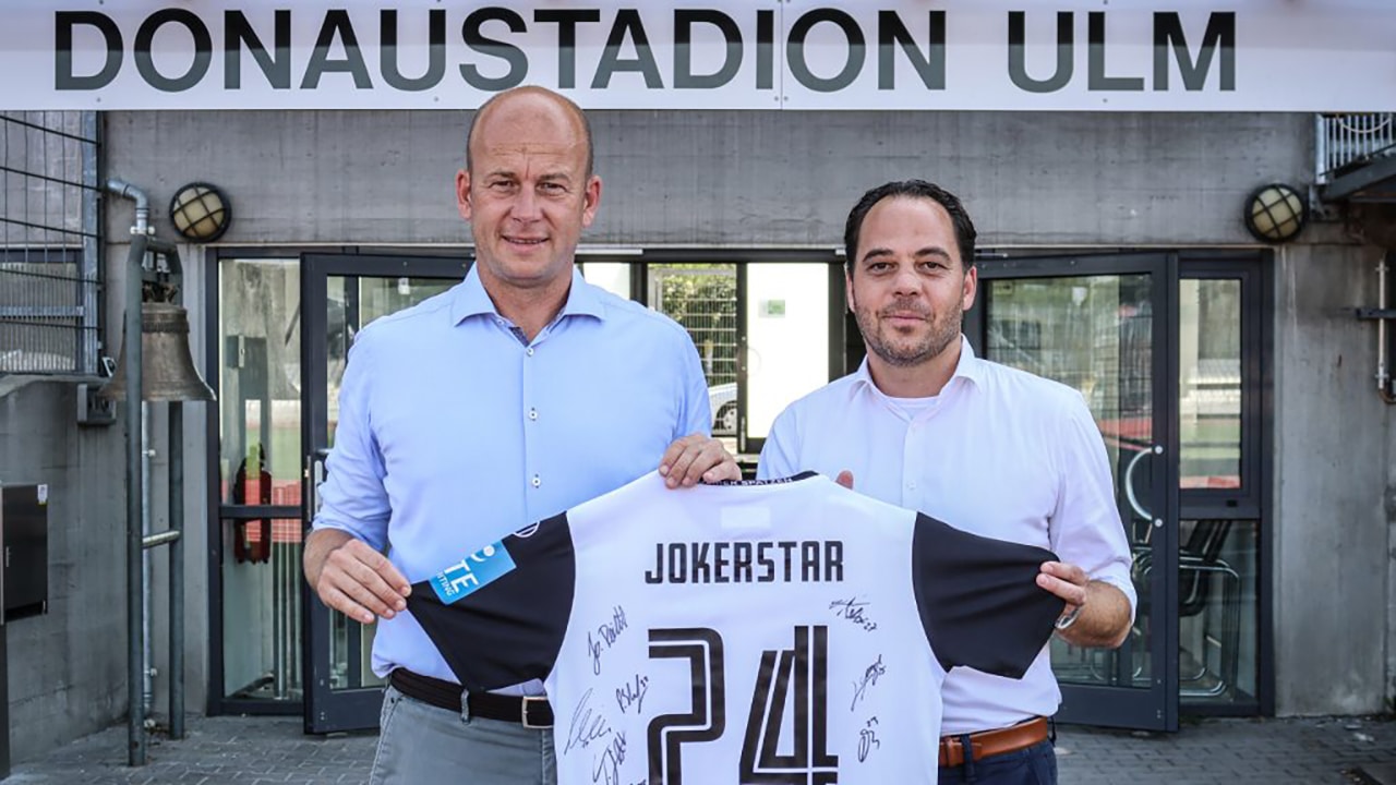 Markus Thiele SSV Ulm und Jürgen Kling Jokerstar Fußballtrikot