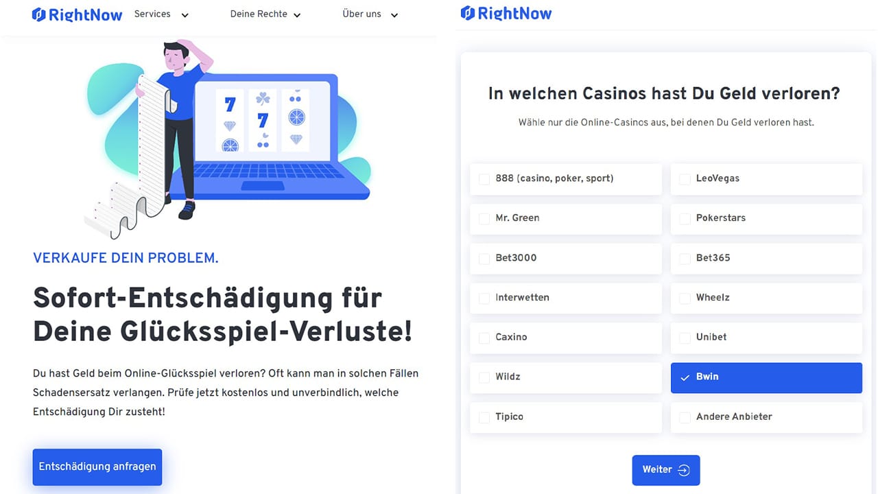 Online Casino Entschädigung anfragen