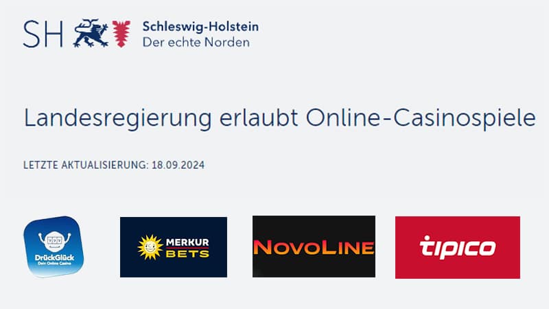 Neue Online Casinos Schleswig-Holstein Lizenzen: Landesregierung erlaubt Online-Casinospiele