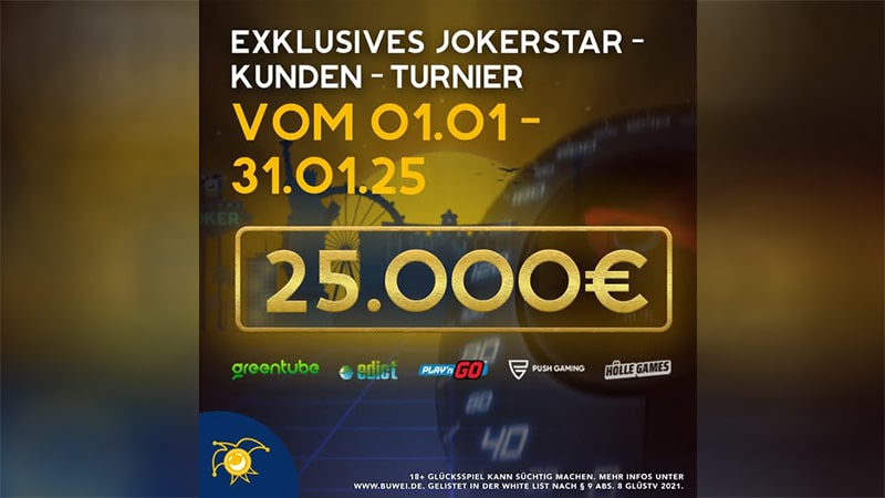 Jokerstar 25 000 € Online Slots Turnier!