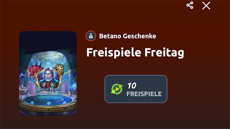 Nur bei Betano – Freitag Freispiele ohne Einzahlung auf Rise of Merlin!