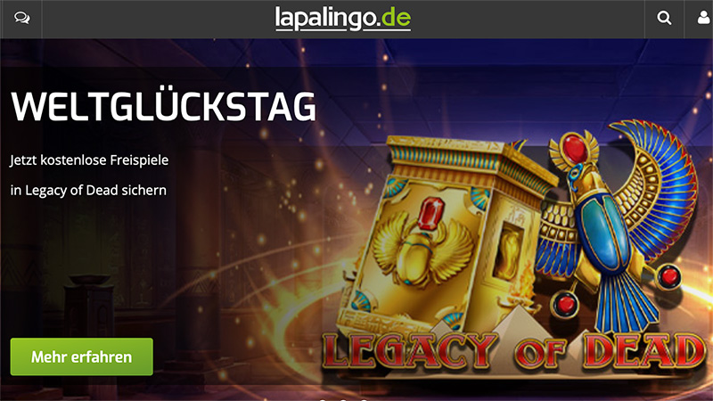 Am Weltglückstag bei Lapalingo bis 150 Freispiele ohne Einzahlung! Am Weltglückstag bei Lapalingo bis 150 Freispiele ohne Einzahlung!