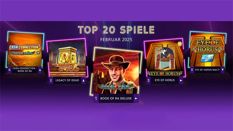 Top 5 Slots mit 16% Spielumsatz im Februar 2025 Top 5 Slots mit 16% Spielumsatz im Februar 2025