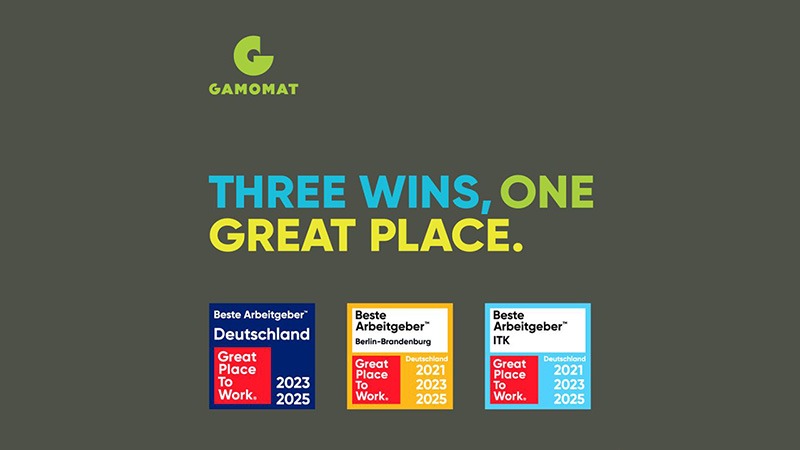 Flotter Dreier für GAMOMAT mit Great Place To Work 2025! Flotter Dreier für GAMOMAT mit Great Place To Work 2025!