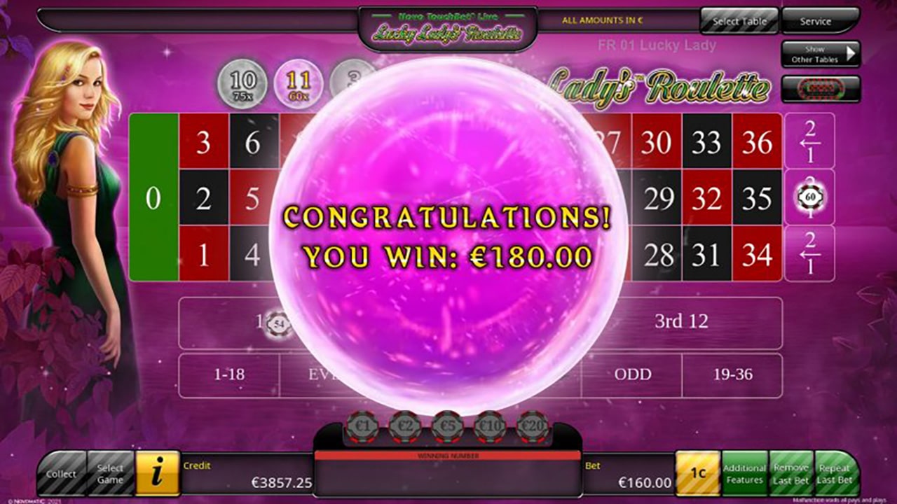 Lucky Lady Bonus-Multiplikator Lucky Lady Bonus-Multiplikator