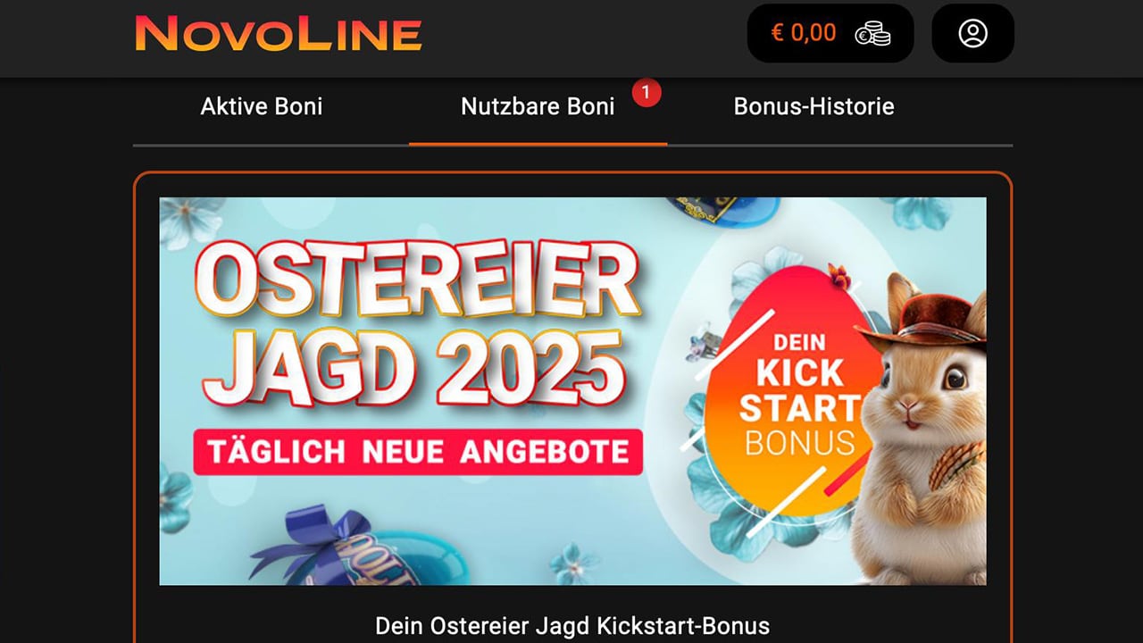 NOVOLINE.DE Online Casino Ostern Bonus NOVOLINE.DE Online Casino Ostern Bonus