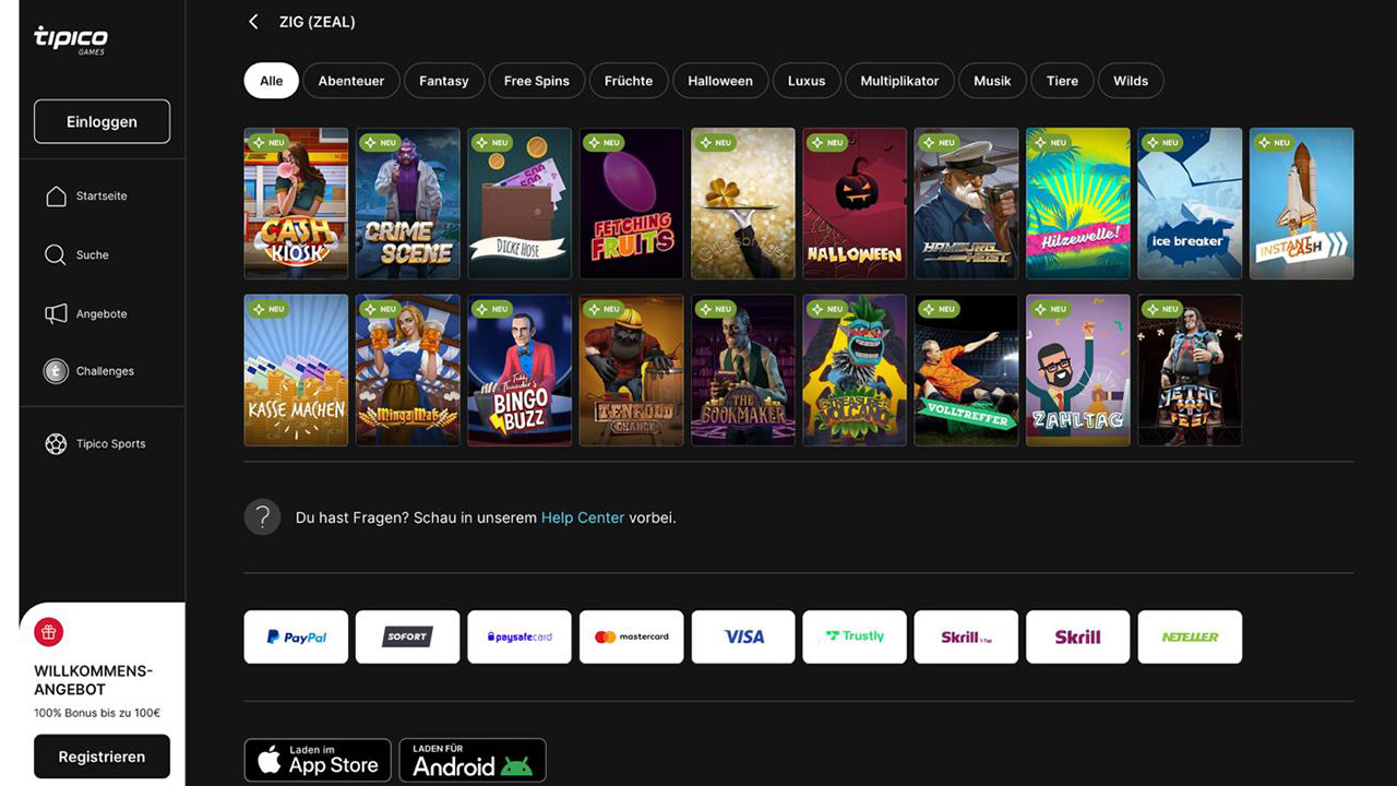 Tipico ZEAL Instant Games Spiele Tipico ZEAL Instant Games Spiele