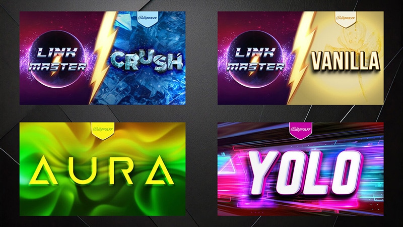 Neue Bally Wulff Spielepakete Aura, Vanilla, Crush und Yolo Neue Bally Wulff Spielepakete Aura, Vanilla, Crush und Yolo