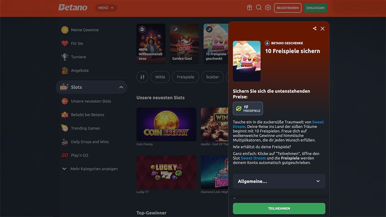 Hell Mania 10 Freispiele ohne Einzahlung bei Betano