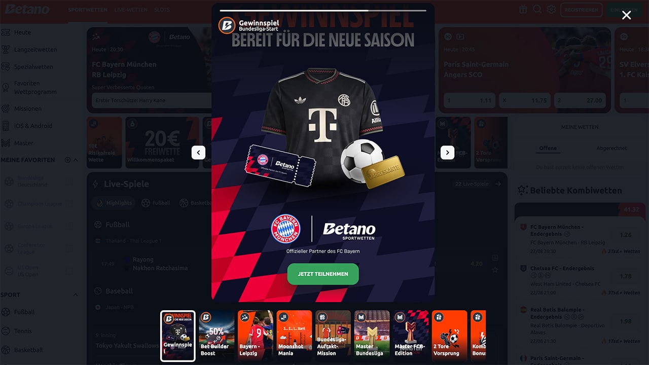 Betano Bayern München Gewinnspiel Betano Bayern München Gewinnspiel