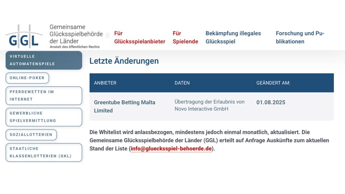 Greentube Betting Malta Limited bernimmt GGL Lizenz Von Novo greentube-betting-malta-limited-bernimmt-ggl-lizenz-von-novo