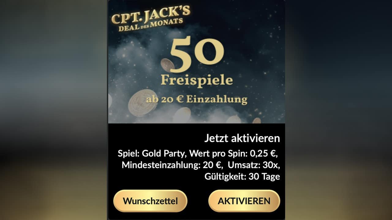 JackpotPiraten August 2025 Freispiele