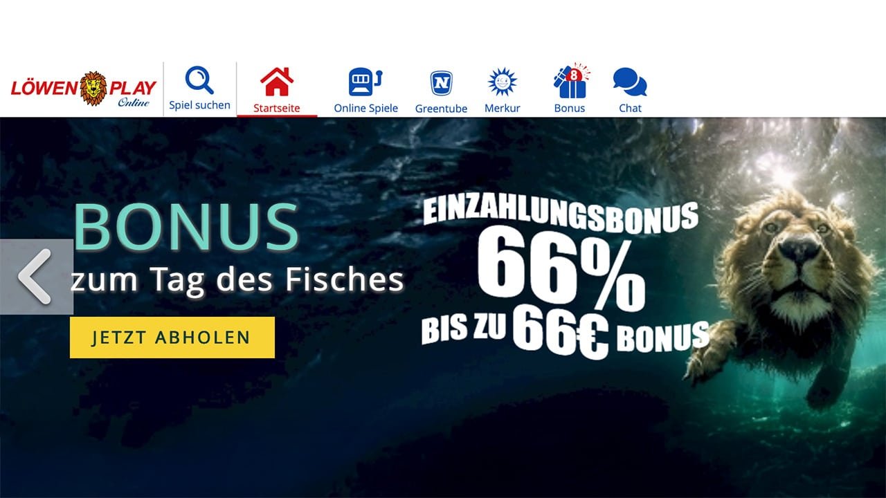 L&ouml;wen Play Bonus Code FISCHFREUNDE66
