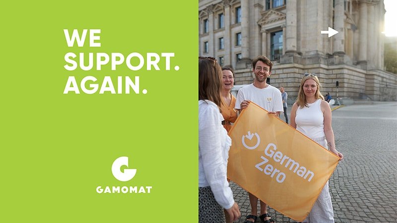 Spieleentwickler Gamomat unterst&uuml;tzt GermanZero und die Initiative LocalZero! (Bild von GAMOMAT und GermanZero)