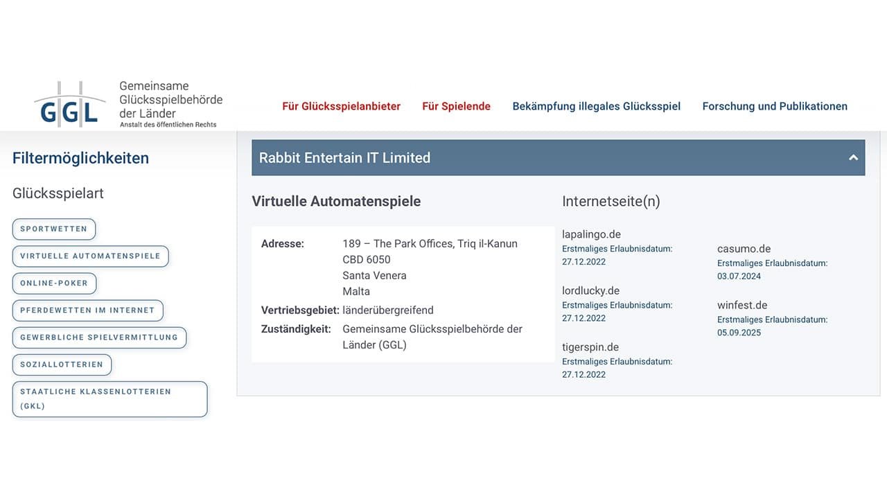 GGL Whitelist Winfest Rabbit Entertain IT Limited