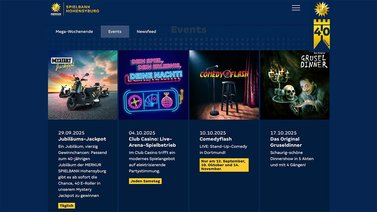 Merkur Spielbank Hohensyburg Jubiläum