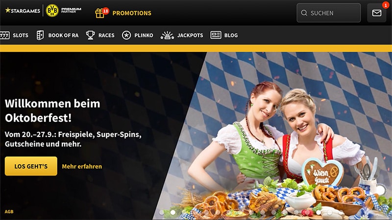StarGames Oktoberfest mit Slot-Wiesn Super-Spins und Bonusaktionen! StarGames Oktoberfest mit Slot-Wiesn Super-Spins und Bonusaktionen!