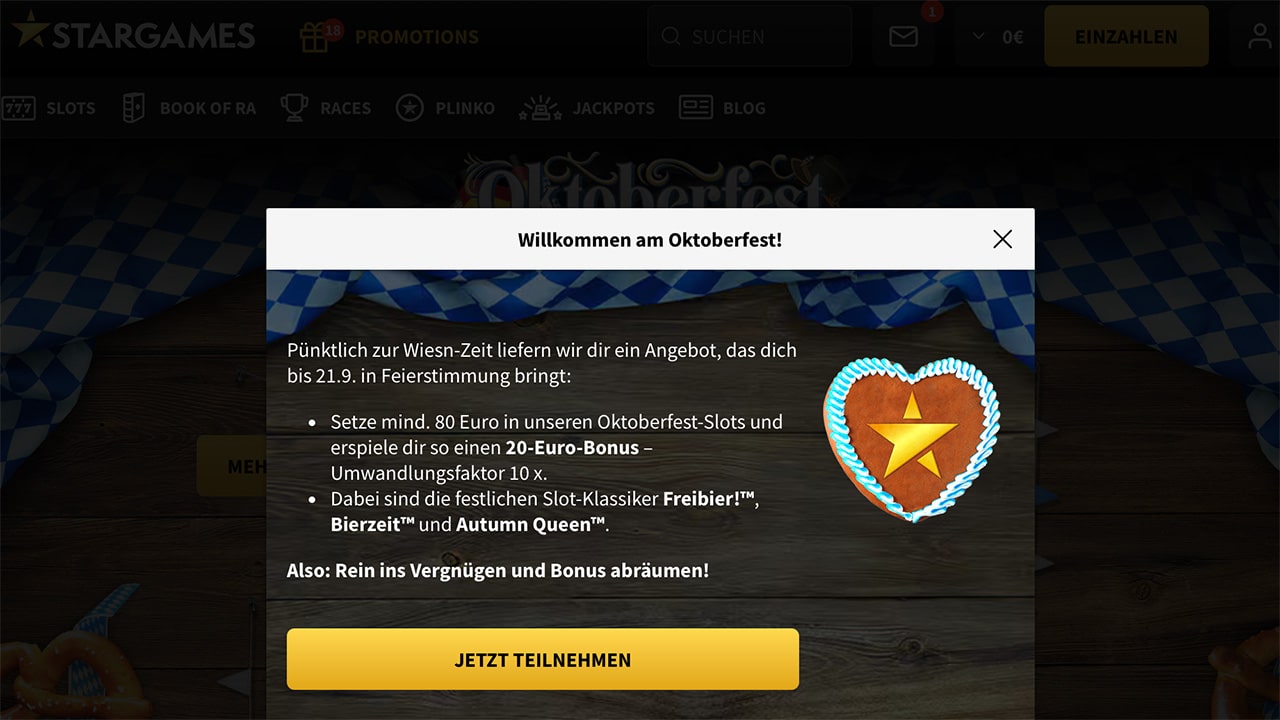StarGames Wiesn Bonus freischalten StarGames Wiesn Bonus freischalten