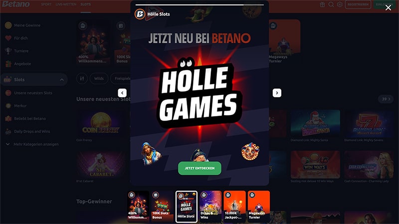Hölle Games neu bei Testsieger Betano!